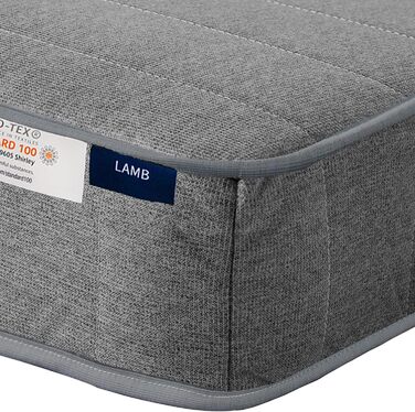 Матрац LAMB 90x200 см пружинний матрац кишенькової форми 7-зонний висота 20 см рівень жорсткості H4 медичний ортопедичний пружинний матрац з чохлом з піни та мікрофібри, сірий матрац для дорослих 90x200x20 сірий H4