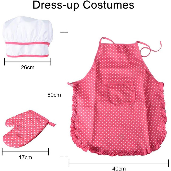 Набір шеф-кухаря NIWWIN, дитячі фартухи, 11 предметів, дитяча кулінарна ігрова кухня, водонепроникна випічка для дівчаток, подарун
