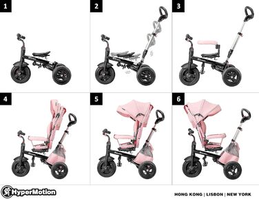 Триколісний велосипед HyperMotion з поворотним комфортним сидінням, дитячий складаний триколісний велосипед Tobi Velar з батьківсь