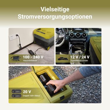 Зовнішній міні-холодильник EX100, що працює від батареї, охолоджує від -20C до 20C, 12/24V DC і 100240V AC, ідеально підходить для