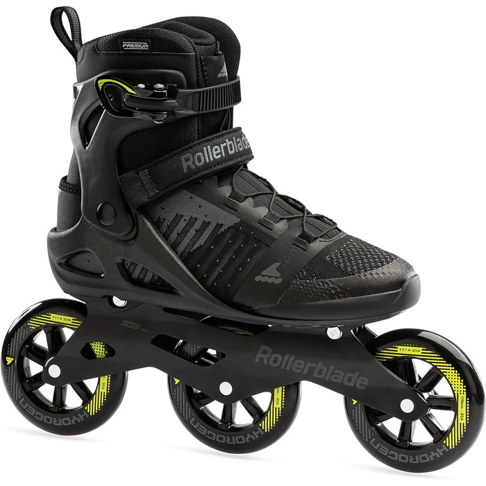 Чоловічі роликові ковзани Macroblade 110 3WD для фітнесу для дорослих, чорно-лаймові, Performance Inline Skates Black/Lime Green 6