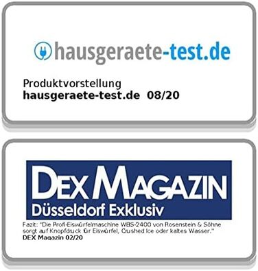 Машина для подрібненого льоду Rosenstein & Shne професійна машина для виробництва кубиків льоду з подрібненим льодом і холодною водою, сенсорний дисплей розміру XXL (машина для подрібненого льоду, машина для кубиків льоду та подрібненого льоду, форми для 