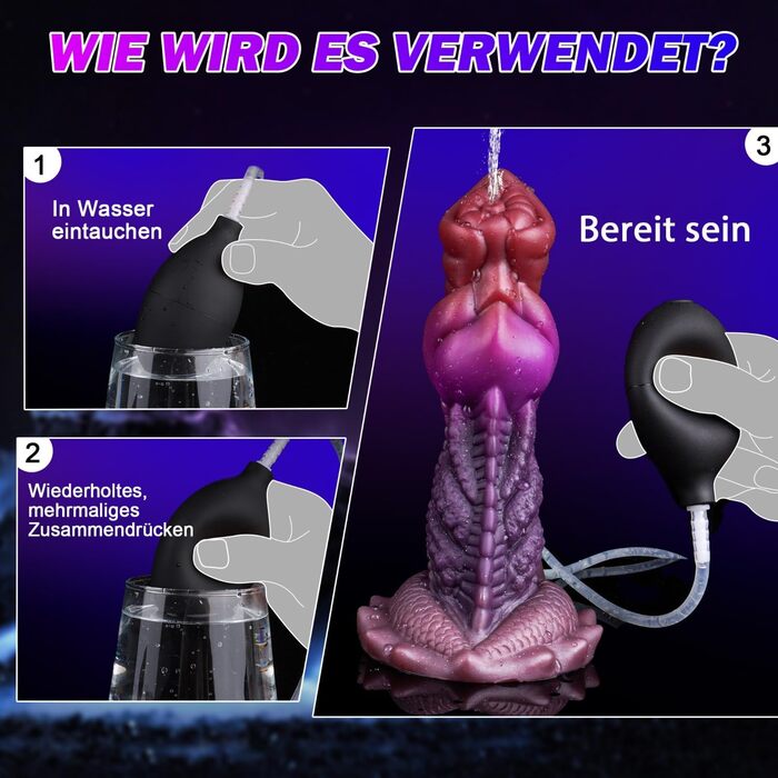 Фалоімітатор з функцією бризкання, 19 см бризкаючий монстр-фалоімітатор, бризкаючий дракон, силіконовий фалоімітатор дракона з присоскою, еякуляція фентезі анальна пробка тварина еякуляція секс-іграшка для жінок та чоловіків