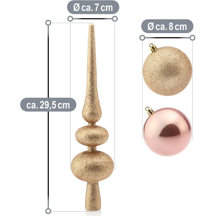 Набір різдвяних прикрас 19 предметів рожеві com-four