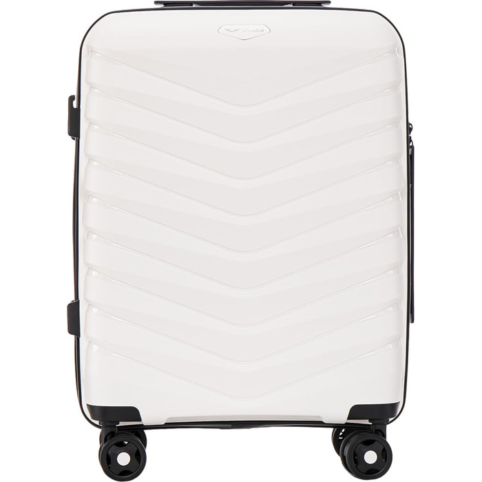 Валіза Wings з твердим корпусом - велика дорожня валіза та візок - надлегка валіза на колесах - ручна поклажа - валіза з замком - маленький візок для літака, біла, 56x421,5 см