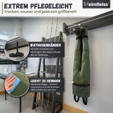 Чоловічі водонепроникні вейдерси з чобітьми Heimfleiss Унісекс нейлонові рибальські штани з аксесуарами Нековзні рибальські штани для риболовлі або чищення ставка Вейдерси, Штани для ставка, Рибальські штани, Розмір взуття 45, Зелені