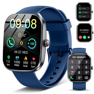 Розумний годинник для чоловіків та жінок, 1.91-дюймовий HD Smart Watch з Bluetooth-дзвінками, фітнес-трекер, крокомір з понад 110 спортивними режимами, монітор сну, монітор серцевого ритму SpO2, водонепроникний фітнес-годинник IP68 для Android та iOS, тем
