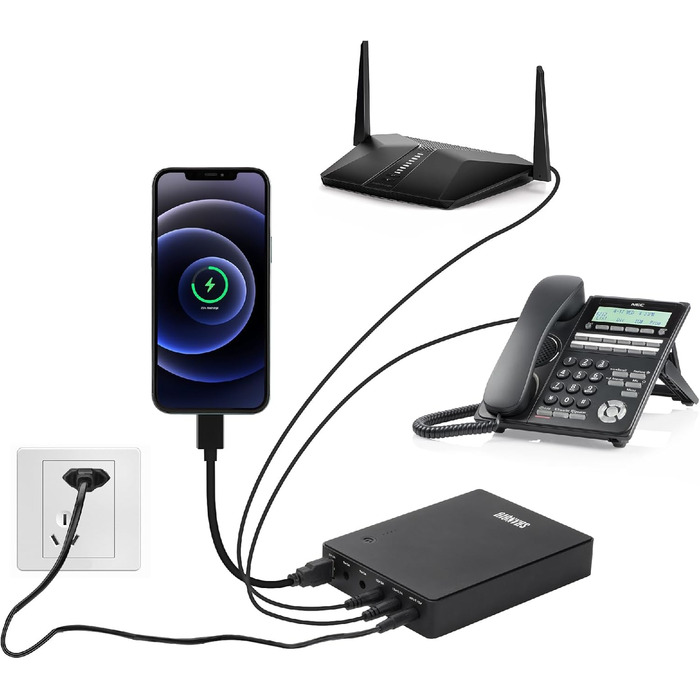 Джерело безперебійного живлення для роутера, модему, камери з входом AC вихід USB 5V DC 5V 9V 12V 3A (74Wh)