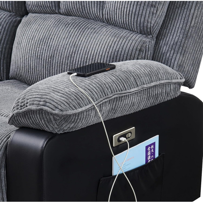 Заспокійливе масажне крісло LS для 2 осіб з підігрівом електричний розслабляючий диван для людей похилого віку, функція підігріву спини та ніг, ніжний масаж Шиацу, просте керування, вельветова тканина, 2 місця