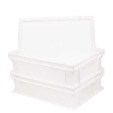 Коробка для тіста для піци Pimotti з кришкою (2 коробки 1 кришка) розміром 30 x 40 x 12 см, пластиковий контейнер для тіста для піци, контейнер, що штабелюється, коробка для розстойки (2 x 11,5 літрів), комплект з 2 шт. з 1 кришкою