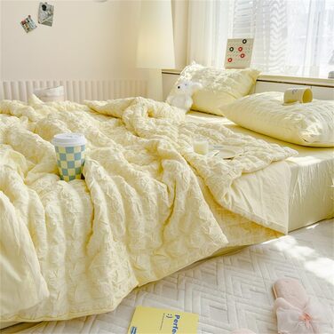 Покривало Mateju, стьобане однотонне, плед з мікрофібри, дихаюче, легке, тонке літнє покривало, м&39яке стьобане покривало для дивана (світло-жовтий, 200 x 230 см) Світло-жовтий 200 x 230 см