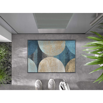 Килимок для дверей, що миється та сушиться, Galaxia 40x60 см, для використання всередині та зовні приміщень, можна прати, бірюзовий 40 x 60 см (прямокутний)