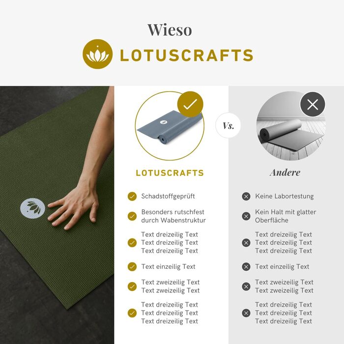 Килимок для йоги LOTUSCRAFTS MUDRA STUDIO товщина 5 мм 183x61 см - 1,2 кг легкий - килимок для йоги не ковзає, не токсичний і приємний для шкіри - ідеально підходить як гімнастичний килимок, спортивний килимок, килимок для фітнесу та килимок для пілатесу 