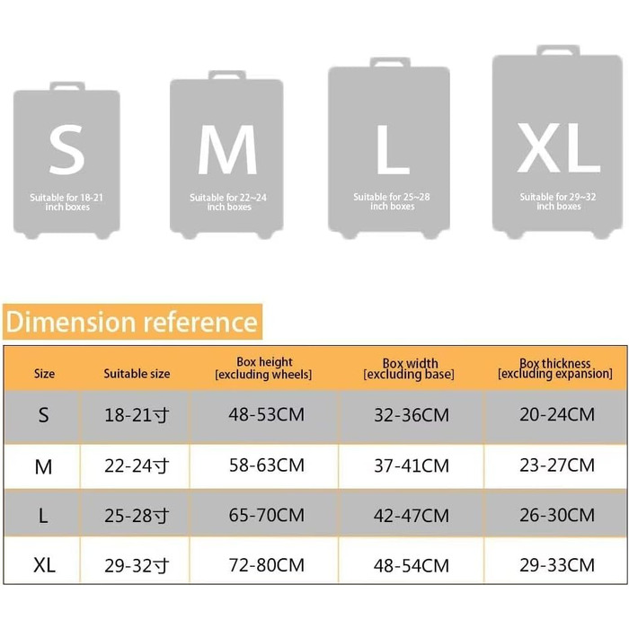 Захисні чохли для валіз з ручкою для перенесення та кишенями для документів (паспорт, штампи), розмір 85 см, 3
