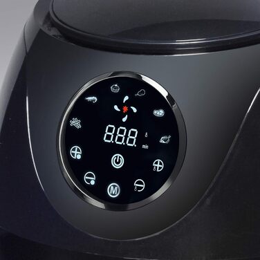 Аерофритюрниця 3 л - 3 в 1 Аерофритюрниця XL - Фритюрниця без олії - Фритюрниця з цифровим світлодіодним сенсорним екраном і 6 програмами - середня 1200 Вт