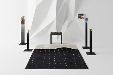 Камені ручної роботи, Килим, Середній ворс, 150 см, Круглий, Сучасний, Шерсть, Передпокій, Спальня, Кухня, Вітальня, Коричневий, К