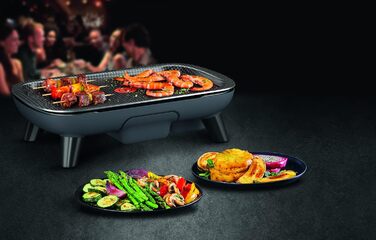 Електрична сковорода Tefal YY4570FB Plancha des Saveurs, антипригарне покриття, Titanium Force, технологія Thermo-Spot, регульований термостат, знімна плита, можна мити в посудомийній машині, чорний
