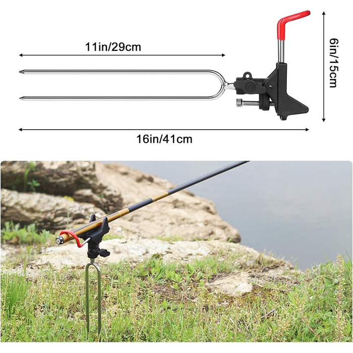 Тримач для вудки Leeko, тримач для вудки 2 шт. и з нержавіючої сталі універсальна підставка для вудки 360 регульований тримач для вудки риболовецькі аксесуари підлоговий портативний та знімний наземний