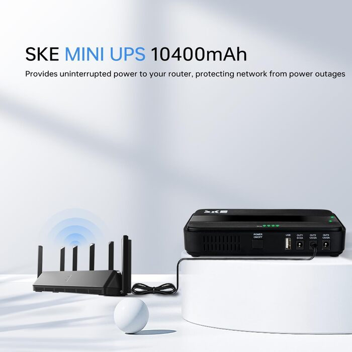 Джерело безперебійного живлення Mini UPS ДБЖ для роутерів, 10400mAh