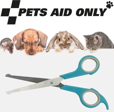 Ножиці для грумінгу Pets Aid Only, заокруглений кінчик, ножиці для лап, загальна довжина 17,5 см, довжина леза 7,7 см, великі, PAO-10002