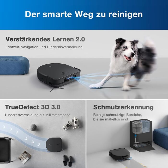 Вакуумний робот ECOVACS DEEBOT X5 Omni з функцією миття підлоги, сила всмоктування 12 800 Па, технологія ZeroTangle, миття країв T