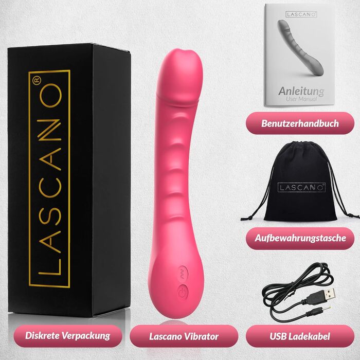 Вібратор Lascano G-Spot Фалоімітатор з 12 режимами вібрації Секс-іграшки для жінок Реалістичний фалоімітатор вібратор тихий Стимуляція клітора Секс-іграшки Пари