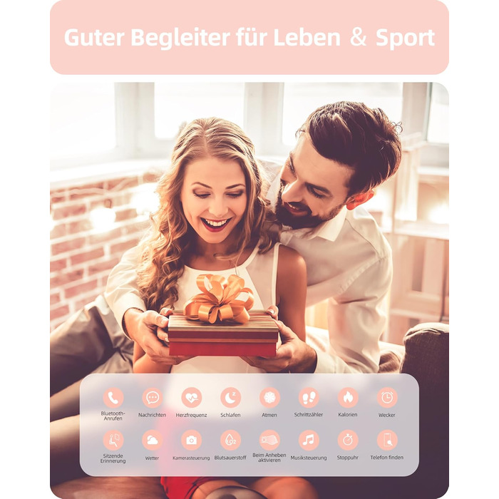 Жіночий круглий смарт-годинник Parsonver з функцією телефону, легкий фітнес-годинник з крокоміром, понад 100 спортивних режимів, водонепроникний IP68, жіночий спортивний годинник з серцевим ритмом, монітором сну, SpO2, рожеве золото, SPROD1