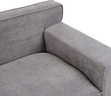 Місний диван Beliani, оббивка з темно-сірої вельветової тканини, 5 декоративних подушок, широкі підлокітники, Віскан, 3-