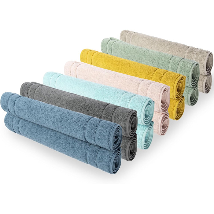 Комплект килимків для ванної, 2 предмети Килимок для душу зі 100 бавовняної махрової тканини, 50x70 см Килимок для ванної кімнати, 700 г/м Швидковисихаючого, вбирає вологу, можна прати (колір Celadon Green)