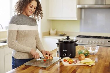 Повільна плита Russell Hobbs важка керамічна каструля 3,5 л для вибору розподілу температури Дошка для повільної плити (поверхня шкільної дошки, 3 налаштування температури та функція підтримки тепла, 200 Вт) Повільна плита 24180-56