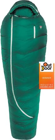 Спальний мішок Grezi Biopod DownWool Subzero 185, 215x85x50 см, 1000 г, розмір упаковки Ø20x32 см, кемпінг/будинок/намет, зріст до 185 см, сосново-зелений