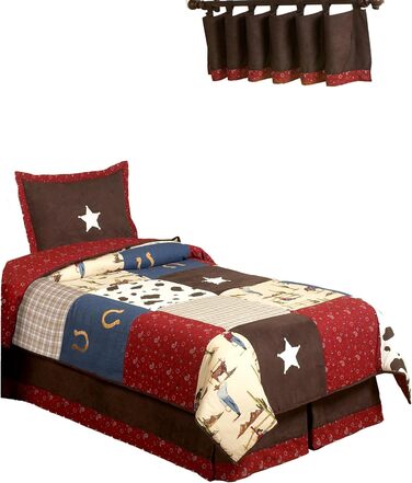 Дитяча постільна білизна Дикий Захід Ковбой Вестерн, комплект з 4-х предметів, стандартний двоспальний розмір шоколадно-коричневий