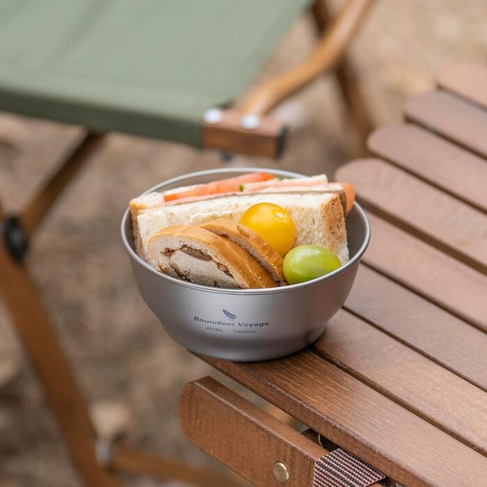 Мл титанова чаша-тарілка надлегка одностінна чаша-тарілка для кемпінгу на відкритому повітрі кухонне начиння з сумкою для перенесення Ti1105T Ti1105t-400 мл чаша, 400
