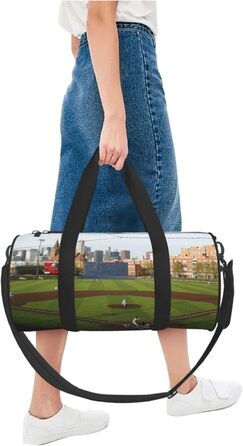 Спортивна сумка, дорожня сумка, з принтом бейсбольного м'яча, сумка на нічліг, чорна, універсальний розмір, сумка для подорожей