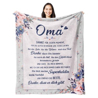 Подарунок на день народження бабусі, персоналізована суперм&39яка фланелева ковдра, подарунок на день народження бабусі 157 * 132 см