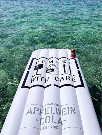 Надувний матрац для басейну - Дизайн банка з яблуком, вином та коли