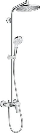 Душова система hansgrohe Crometta S з одноважільним змішувачем, тропічним душем (240 мм), ручною лійкою (2 режими), шлангом та штангою, хром, 27269000
