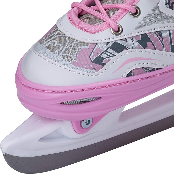 Ковзани Apollo Ice Skates X Pro Регульовані ковзани для жінок, дітей та підлітків Стильні жіночі ковзани, 3 розміри (від 31 до 42) Дитячі ковзани L 39-42 Білі/Рожеві