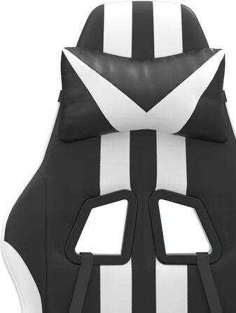 Поворотне ігрове крісло, чорно-біле, штучна шкіра, модель 349524