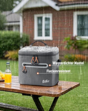 Сумка-холодильник 7/14/24 л - Ізольована та водонепроникна Портативна міні-сумка-холодильник з термоізоляційним шаром Легка для кемпінгу, пікніків, пляжу та барбекю - Герметична та міцна темно-сіра 14 л