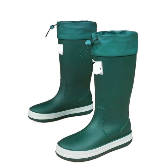 Чоловічі високі гумові чоботи, водонепроникні, протиковзкі, для активного відпочинку на природі, саду, роботи, модні, повсякденні, водостійкі, Y688 зелені, без плюшу, 39 EU
