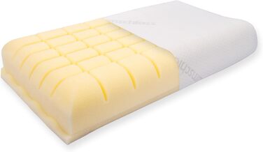 Підтримуюча подушка для шиї Traumschloss Comfort - регульована по висоті, подушка для зняття тиску з в&39язкопружним пінопластовим ядром (RG50) та дихаючим, стійким подвійним в&39язаним чохлом - 30x60 см, 10 см