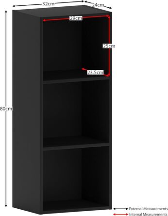 Книжкова полиця Vida Designs Oxford, 3-рівнева, чорна, дерев&39яна, для офісу, меблів для вітальні