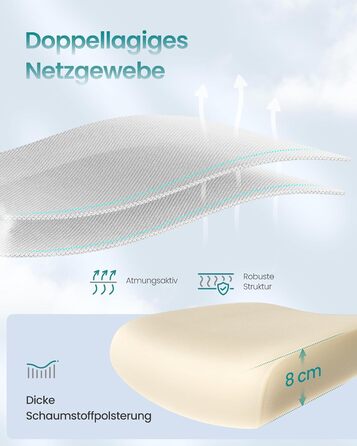 Офісний стілець SONGMICS, стілець для столу, ергономічний сітчастий стілець, з двошаровою сітчастою тканиною, повітропроникний, адаптивна поперекова підтримка, регульований підголівник, для домашнього офісу, колір голубий сірий OBN041G01 з підголівником