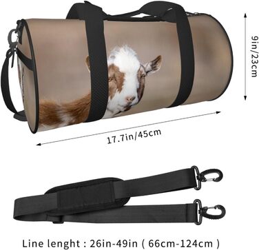 Спортивно-дорожня сумка з козячим мотивом, чорна, універсальний розмір