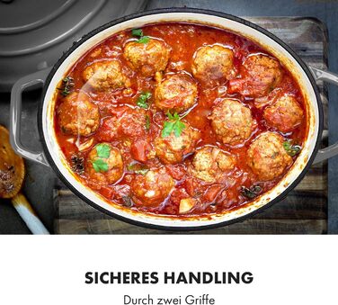 Велика каструля для барбекю з кришкою вогнетривка чавунна каструля емальована 33 см каструля об'ємом 5,5 л каструля підходить для