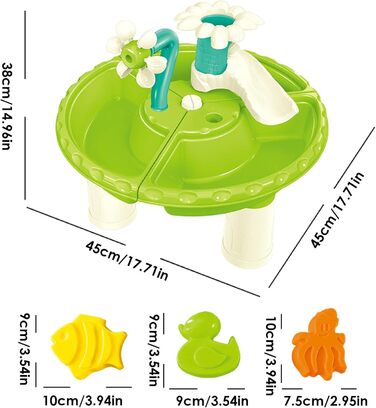 Водний столик Ruwshuuk для малюків, сенсорний водний столик для дітей - водний столик для малюків з 13 частин - водний столик для малюків зі ставком, столик для активного відпочинку на свіжому повітрі