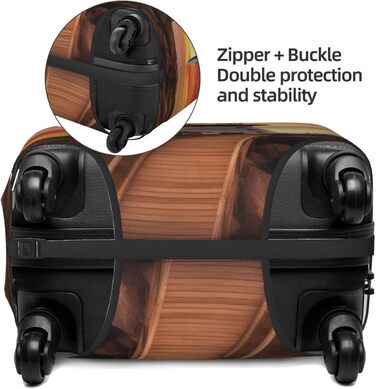 Чохол еластичний для валізи Sunset Prints з прихованою блискавкою, універсальний захист для подорожей та ділових поїздок, чорний, розмір M (для валіз 22-24 дюйми)