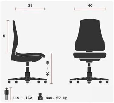 Дитяче офісне крісло/обертове крісло TOPSTAR MAXX Kid Football Blue Дитяче обертове письмове крісло