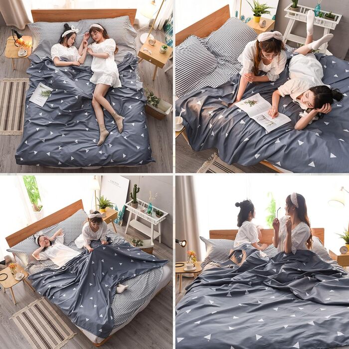 Бавовняна підкладка для спального мішка TRIWONDER, вкладиш для спального мішка, легкий та компактний, літній спальний мішок, дорожній спальний мішок, сірий M - 120x230 см